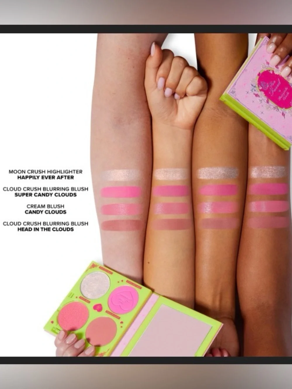 NIB TOO FACED Fairytale Crush Blush & Highlighter Palette - Pink